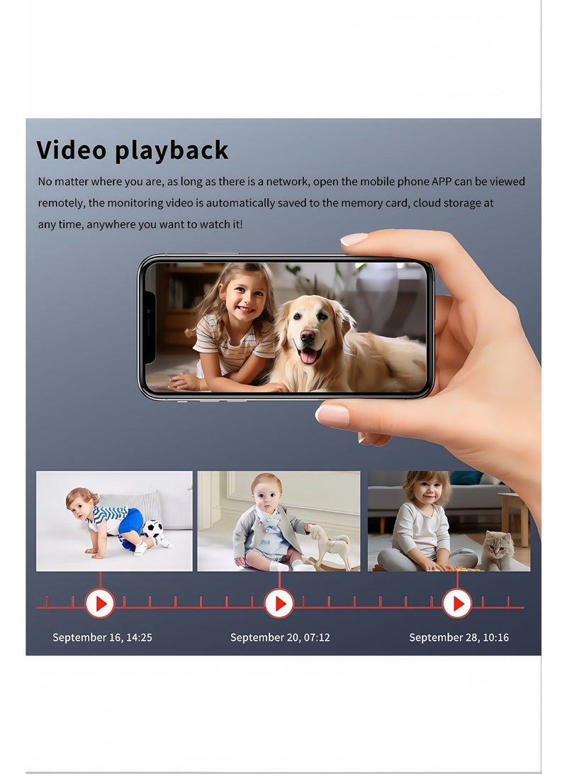 WIFI Surveillance Cameras - Compact indoor plug-in smart security camera, 4K HD video, night vision, motion detection, two-way audio, easy set up, win 32GB memory card) - Image 4